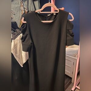Tahari black dress. Cut out cute sleeves. Size 10. EUC. Beautiful